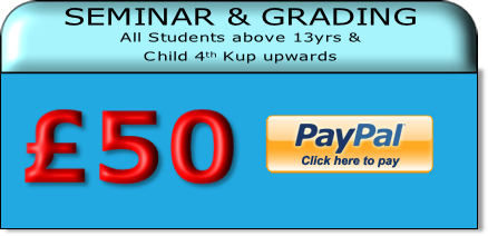 SEMINAR & GRADING
All Students above 13yrs &
Child 4th Kup upwards

